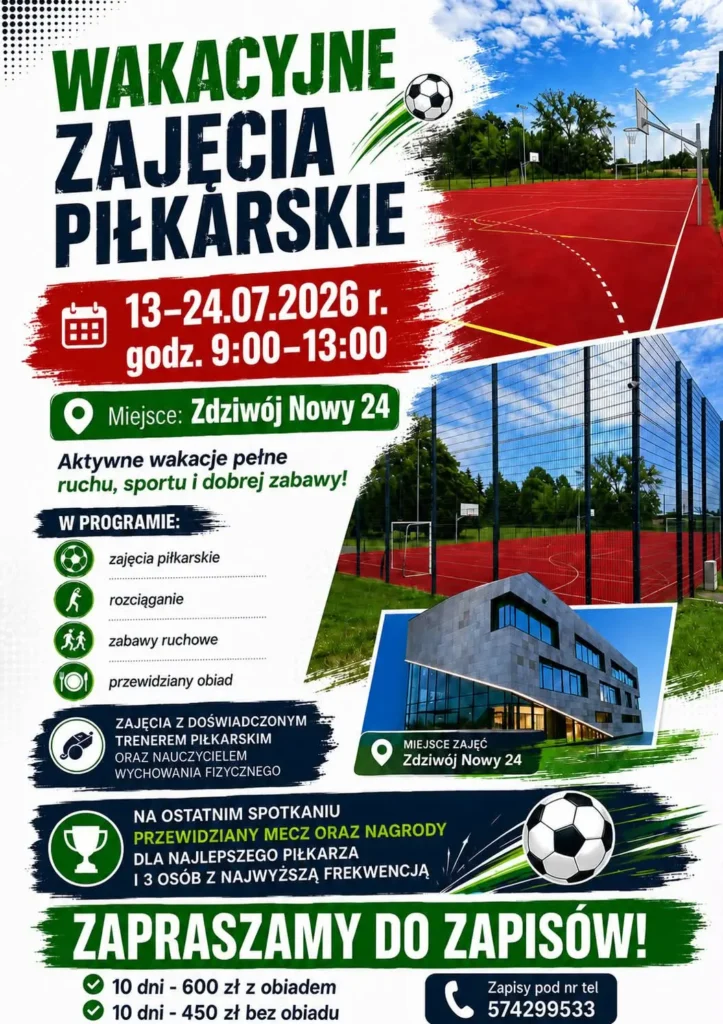 Wakacyjne Zajęcia Piłkarskie w Edukacyjnym Inkubatorze Przedsiębiorczości